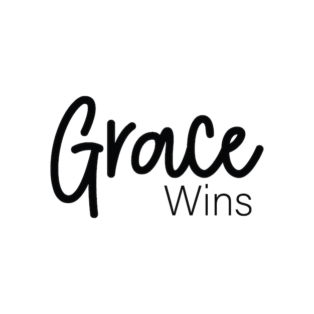 Grace Wygrywa Christian T Shirt Design Wektor