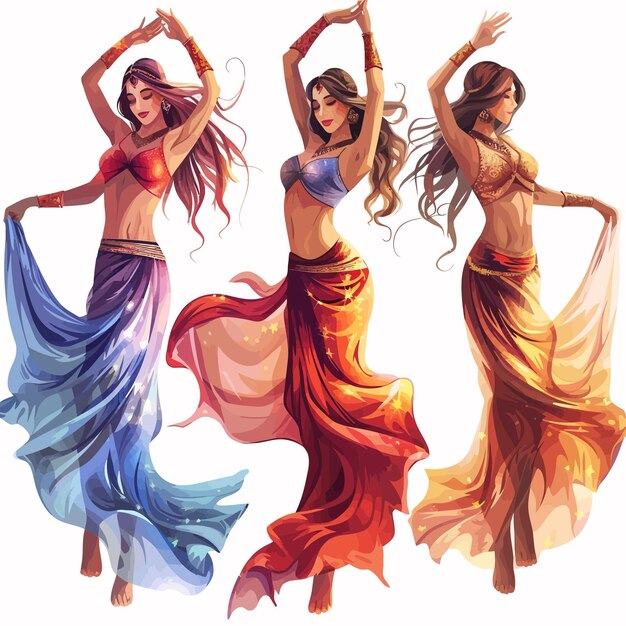 Plik wektorowy _graceful_eastern_women_captivate_with_rhythmic