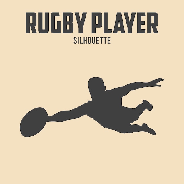 Gracz Rugby Sylwetka Wektor Ilustracji 02