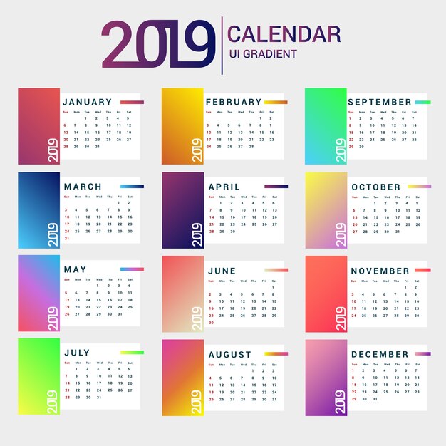 Gradient Calendra 2019 Ui