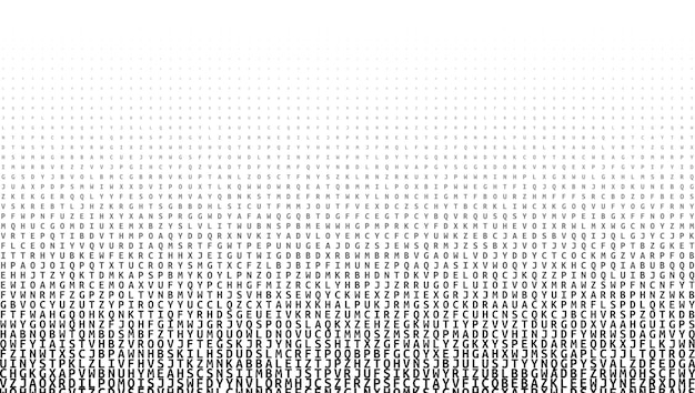 Gradient czarnego alfabetu na białym tle