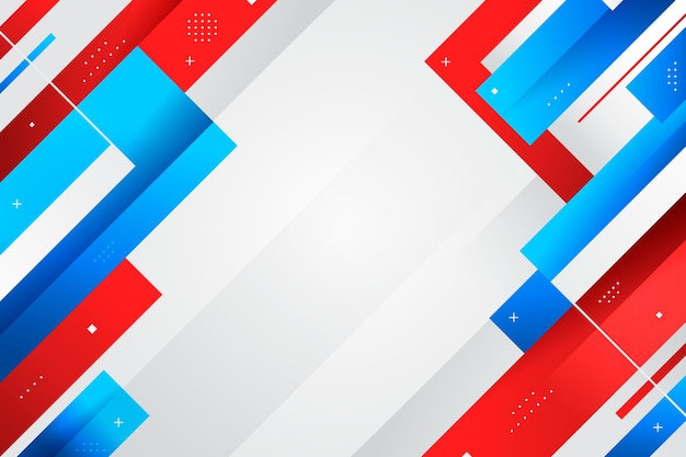 Gradient czerwony biało-niebieski tło