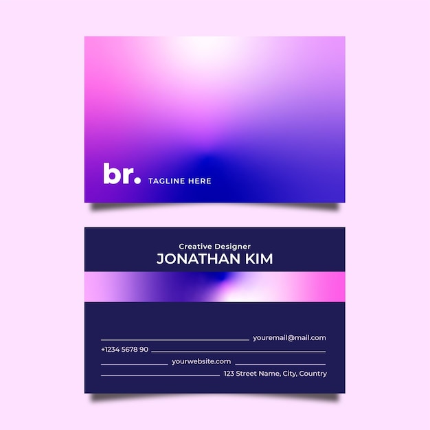 Gradient eleganckiej wizytówki Gradient abstrakcyjnej wizytówki Kolorowy gradient wizytówki
