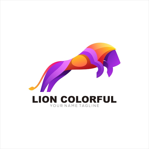 Gradient Logo Kolorowy Lew