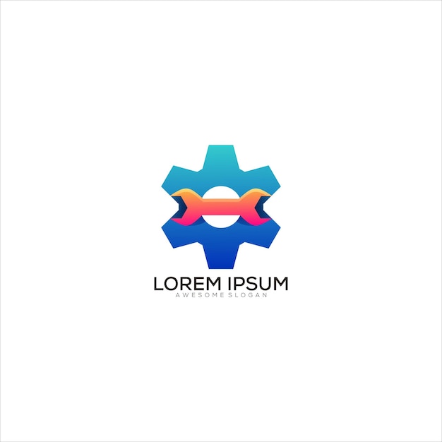 Gradient Logo Usługi Kolorowy