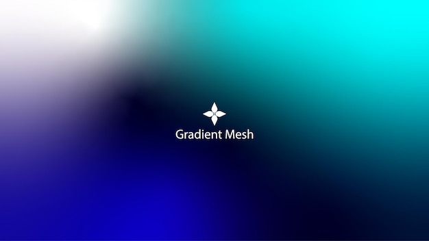 Gradient Mesh with Blue Teal and White Colors