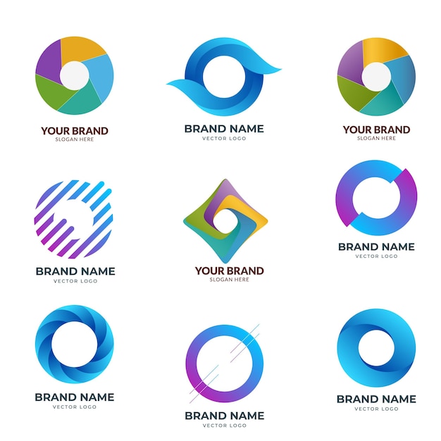 gradient o zestaw logo kolekcja szablonów logo