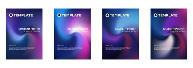 Gradient Poster Templates Kreatywny projekt siatki dla nowoczesnej marki