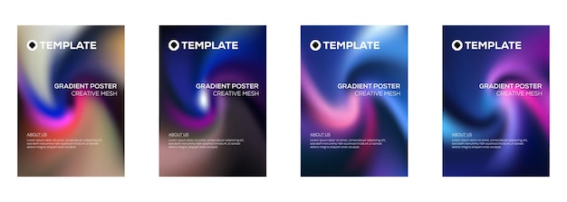 Gradient Poster Templates Kreatywny projekt siatki dla nowoczesnej marki