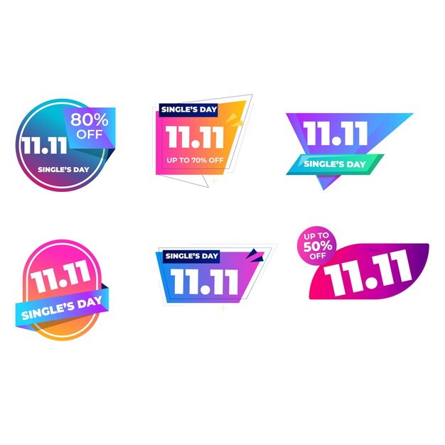 Gradient single s day banners kolekcja projektowania ilustracji wektorowej