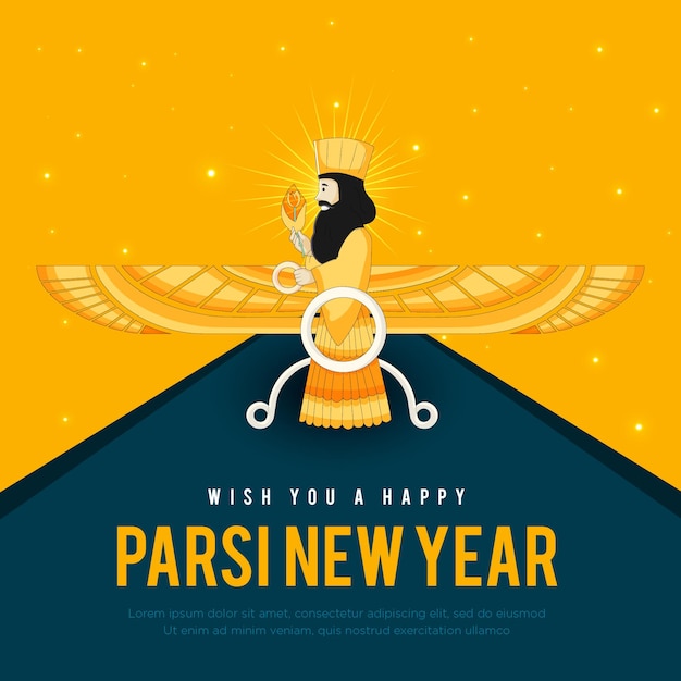 Gradient Szczęśliwy Parsi Nowy Rok Ilustracja