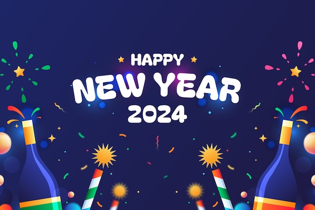 Gradient tła dla obchodów Nowego Roku 2024