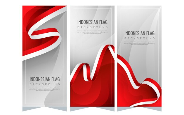 Plik wektorowy gradient transparent tło flaga indonezji