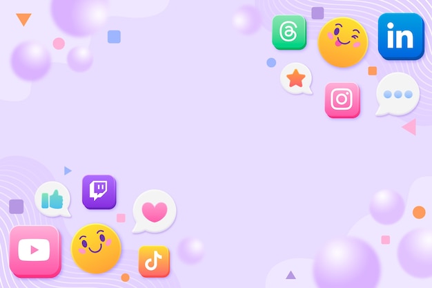 Gradient w tle mediów społecznościowych