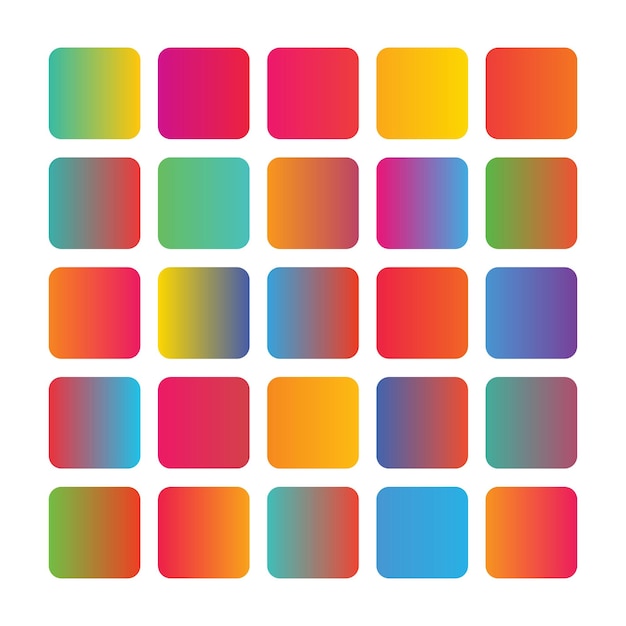 Gradient wektor zestaw. Wielokolorowy zestaw gradientów