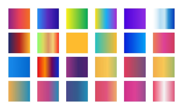 Gradient zestaw kolorowych palet gradientowych nowoczesne płaskie i gradientowe palety próbek kolorów