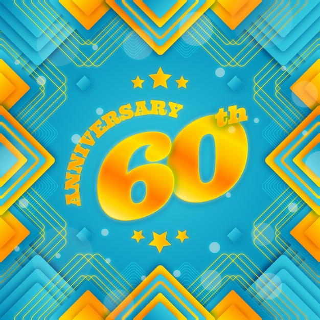 Gradientowa 60. rocznica lub kartka urodzinowa