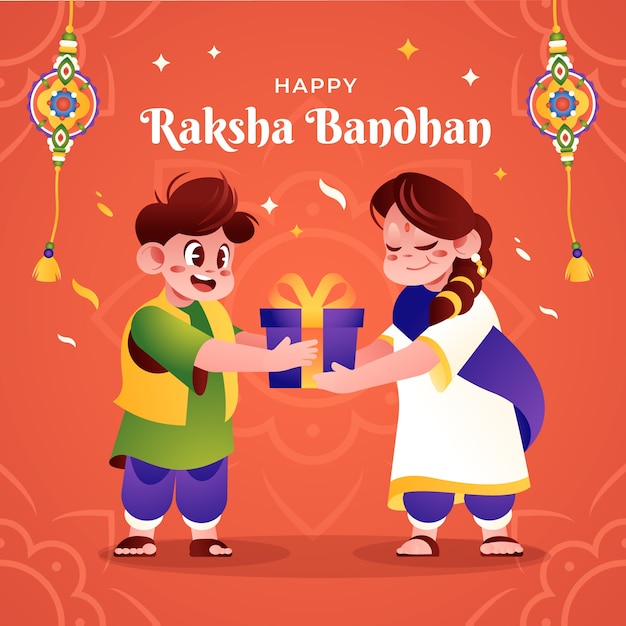 Gradientowa ilustracja bandhan raksha