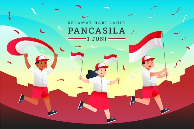 Plik wektorowy gradientowa ilustracja dnia pancasila