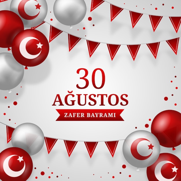 Plik wektorowy gradientowa ilustracja do obchodów dnia tureckich sił zbrojnych