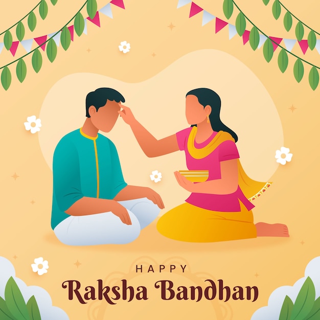 Gradientowa ilustracja do obchodów raksha bandhan