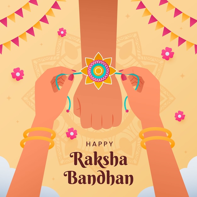 Gradientowa Ilustracja Do Obchodów Raksha Bandhan