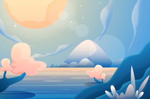 Gradientowa ilustracja krajobrazu