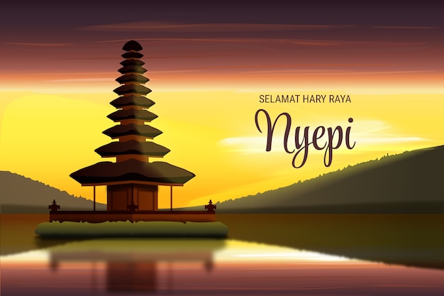 Plik wektorowy gradientowa ilustracja nyepi