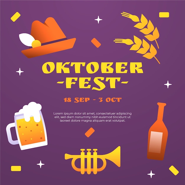 Gradientowa Ilustracja Oktoberfest