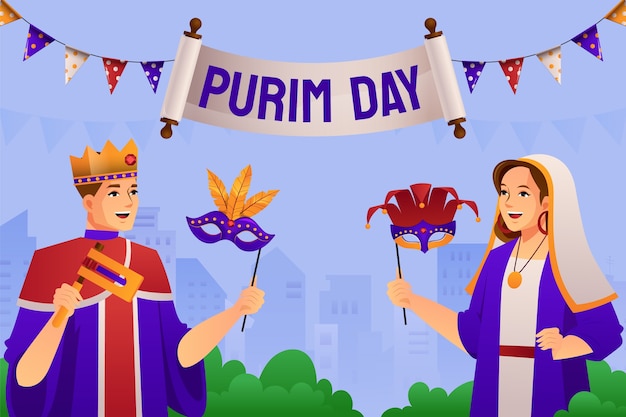 Plik wektorowy gradientowa ilustracja purim