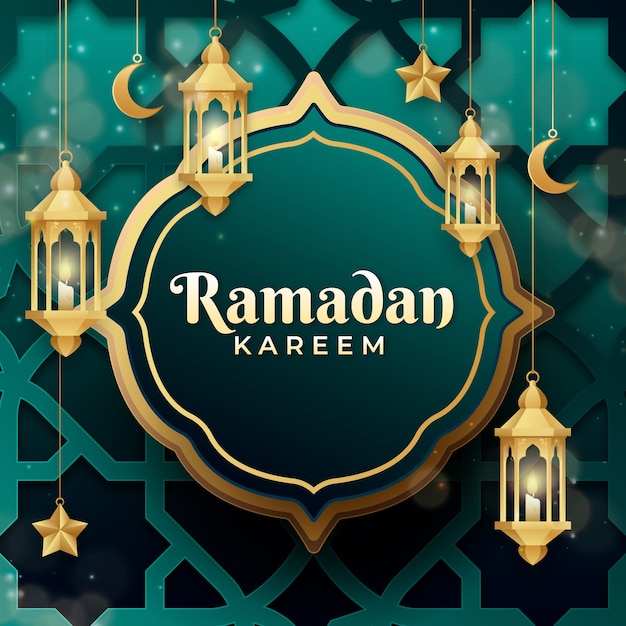 Plik wektorowy gradientowa ilustracja ramadan kareem