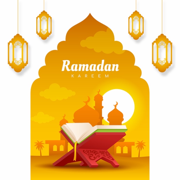 Plik wektorowy gradientowa ilustracja ramadan