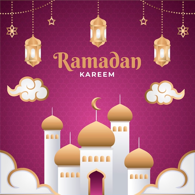 Plik wektorowy gradientowa ilustracja ramadan