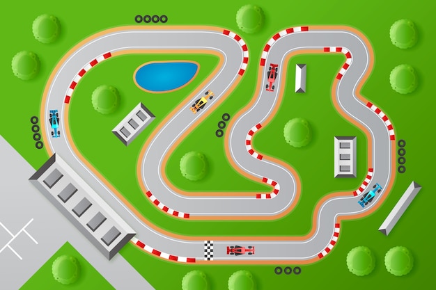 Gradientowa Ilustracja Toru Wyścigowego
