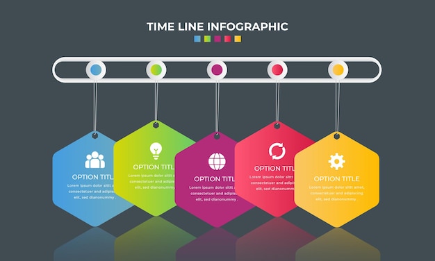 Gradientowa Kolekcja Elementów Infographic Linii Czasu