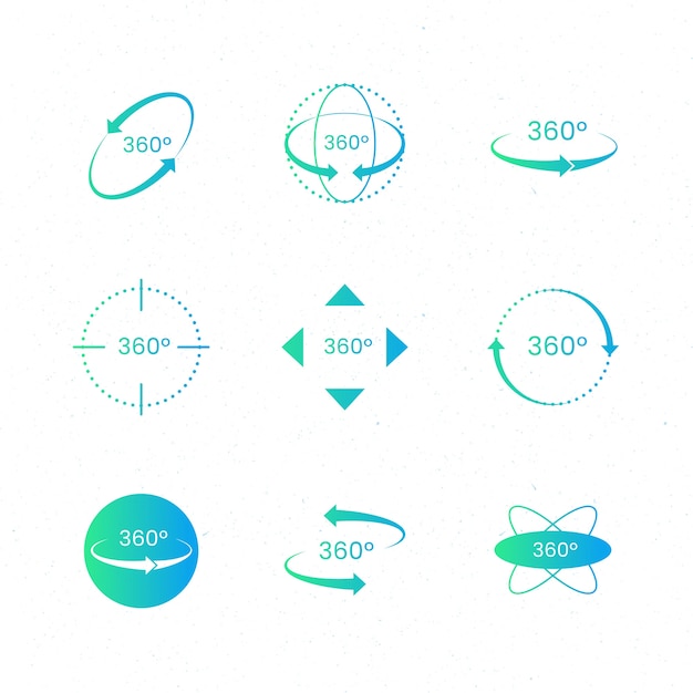 Gradientowa kolekcja etykiet 360 stopni