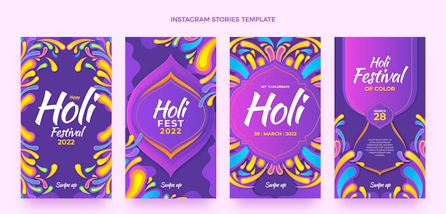 Plik wektorowy gradientowa kolekcja opowiadań na instagramie holi