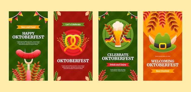 Gradientowa Kolekcja Opowiadań Na Instagramie Na Festiwal Oktoberfest