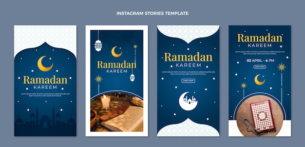 Plik wektorowy gradientowa kolekcja opowiadań ramadan na instagramie