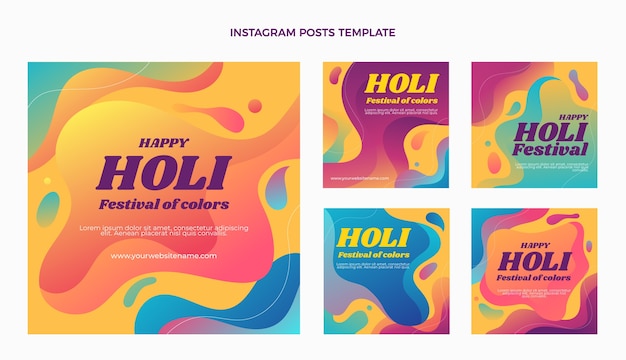 Gradientowa kolekcja postów na instagramie