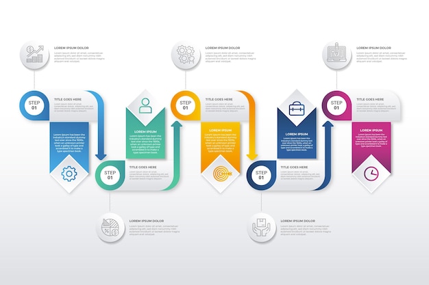 Gradientowa Kolorowa Infografika Procesu