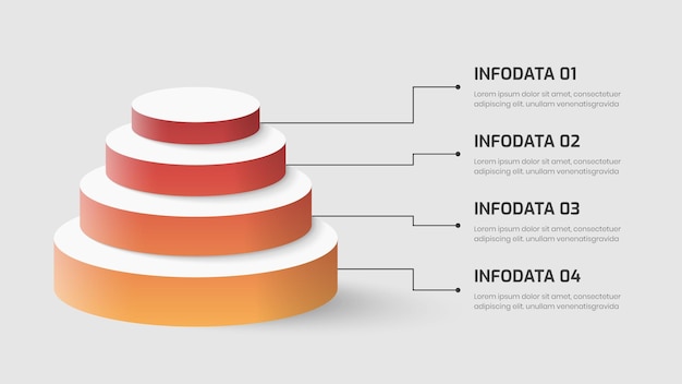 Plik wektorowy gradientowa piramida biznesowa prezentacja biznesowa infografika szablon z czterema ikonami opcji