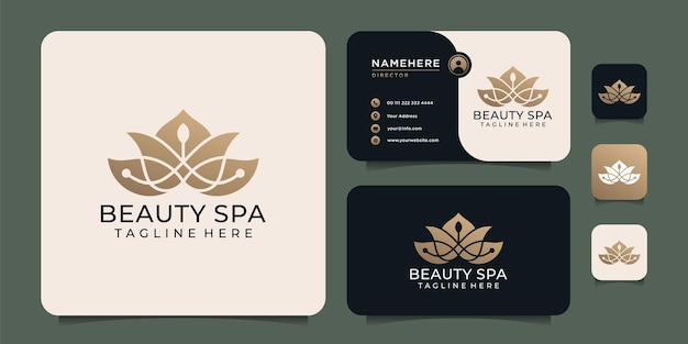 Gradientowe Eleganckie Elementy Projektu Logo Spa Piękności Dla Kurortu Hotelowego W Salonie Spa