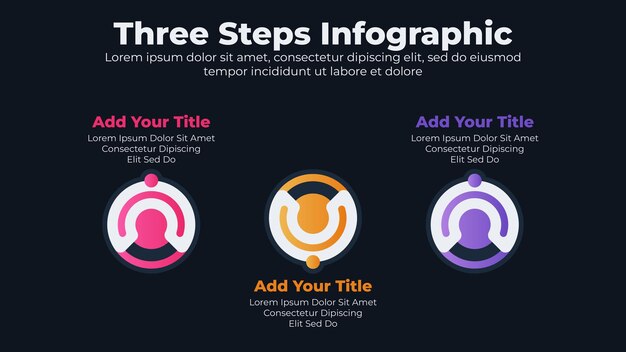 Gradientowe Elementy Infografiki Biznesowej Z Ciemnym Motywem