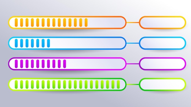 Gradientowe Elementy Infografiki Paska ładowania