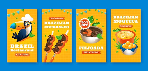 Gradientowe historie o brazylijskiej restauracji na Instagramie