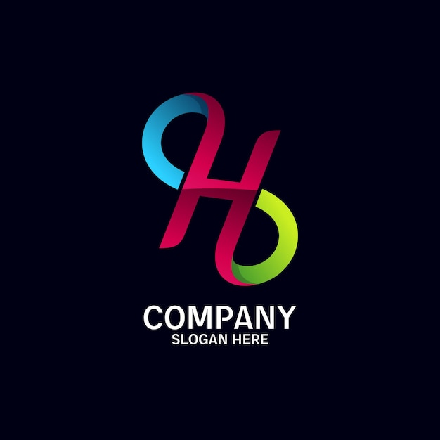 Gradientowe logo litery h