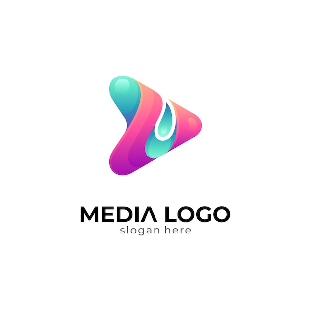 Plik wektorowy gradientowe logo odtwarzania multimediów