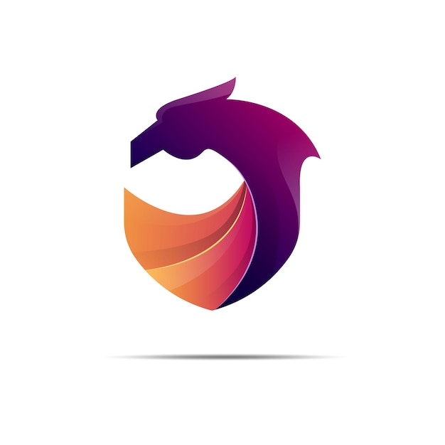 Gradientowe Logo Smoka Tarczy