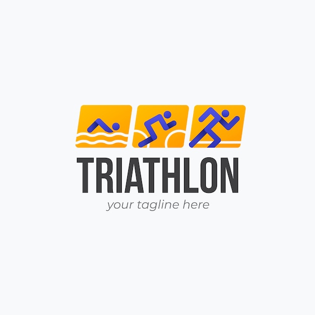 Plik wektorowy gradientowe logo triathlonu